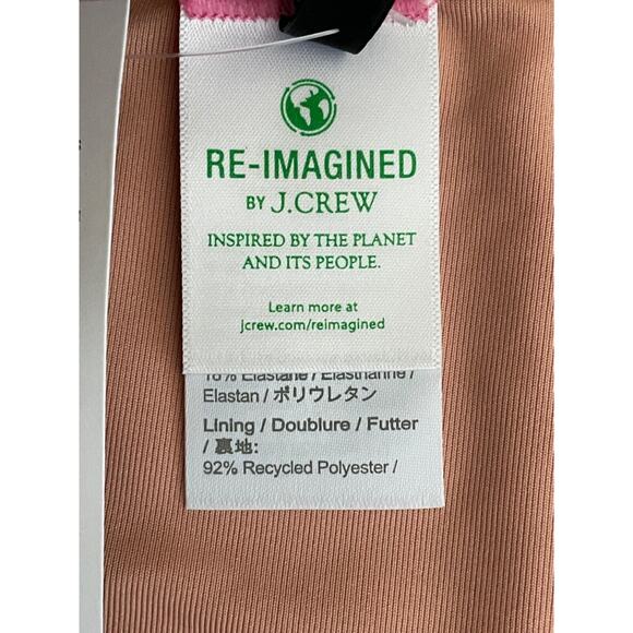 J. Crew NWT Curved-Waist Cheeky Bikini Bottom High Cut Tea Rose Pink Size Large - Picture 11 of 13